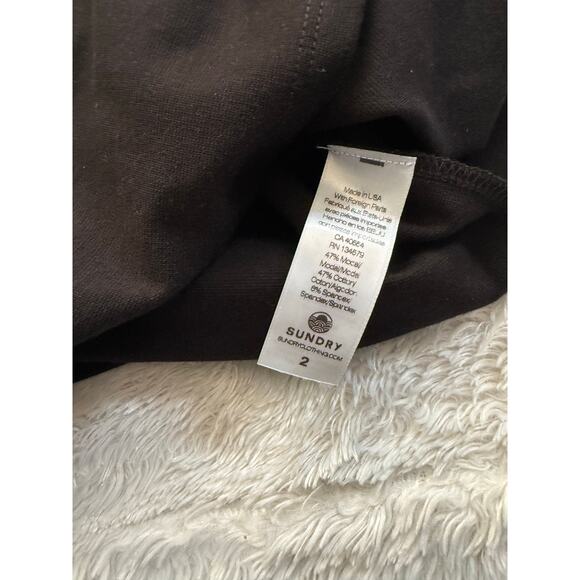 New Sundry for Evereve Skirt Women's Size 2 Black USA Made Modal/Cotton - Picture 5 of 6